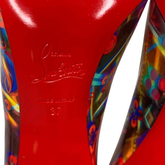 Christian Louboutin Hot Chick 100 Discolaser High Heel Patent Pump EU 37 US 7 - Picture 10 of 12